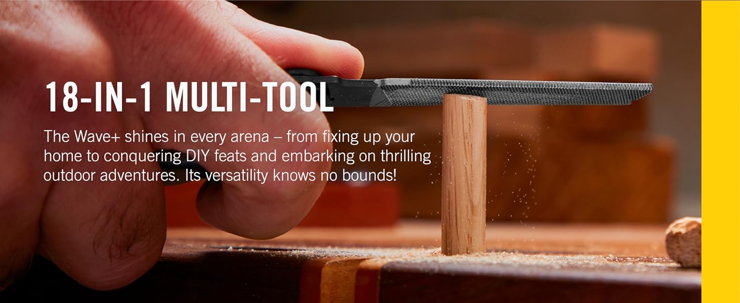 18-in-1 Multi-tool��The Wave+ shines in every arena��from fixing up your home to conquering DIY feats